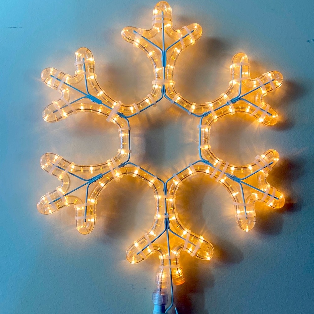 Gently used lighted snowflake light up decor